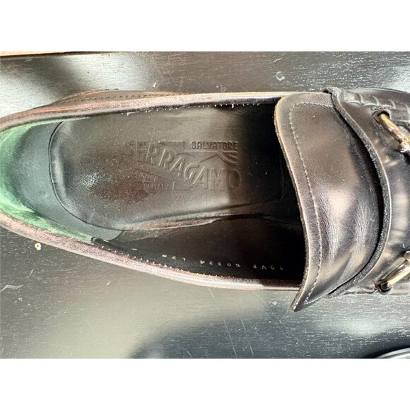 Salvatore Ferragamo Black Mens Loafers Dress Shoes 8 D - Picture 6 of 7